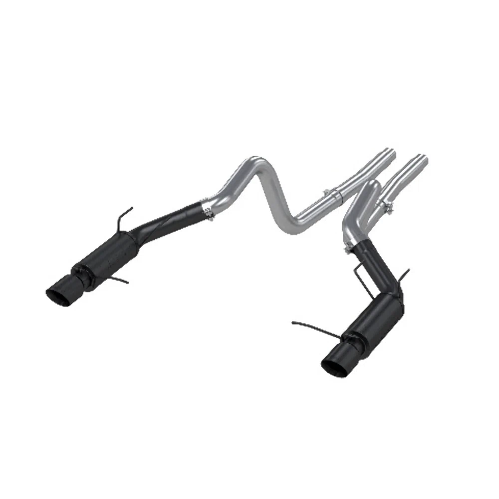 Fits 2011-14 Mustang 3_ Cat Back Dual Split Rear Race Version 4_ tips-S7264BLK